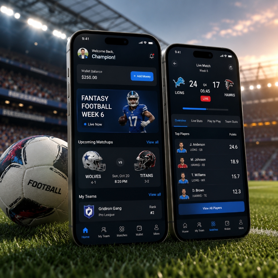 Fantasy football app development company building Fantasy NFL mobile app platforms