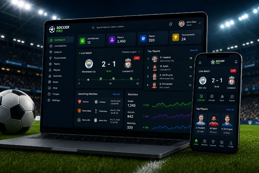 Hire soccer app developers for fantasy soccer live score and tournament app development