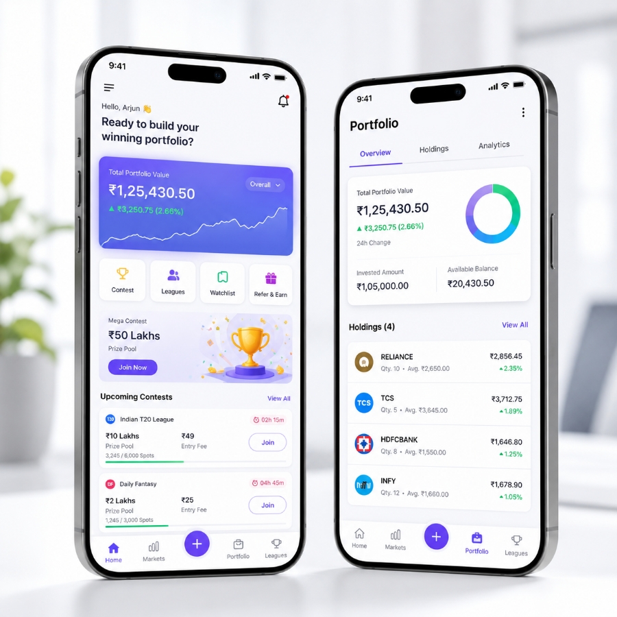 Fantasy stock market app development for player-as-stock trading
