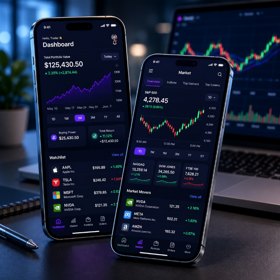 Stock market simulator app development company for SEO-ready fintech platforms