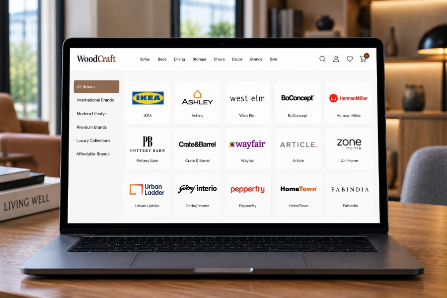 Furniture ecommerce brand manager dashboard for catalogue and order operations