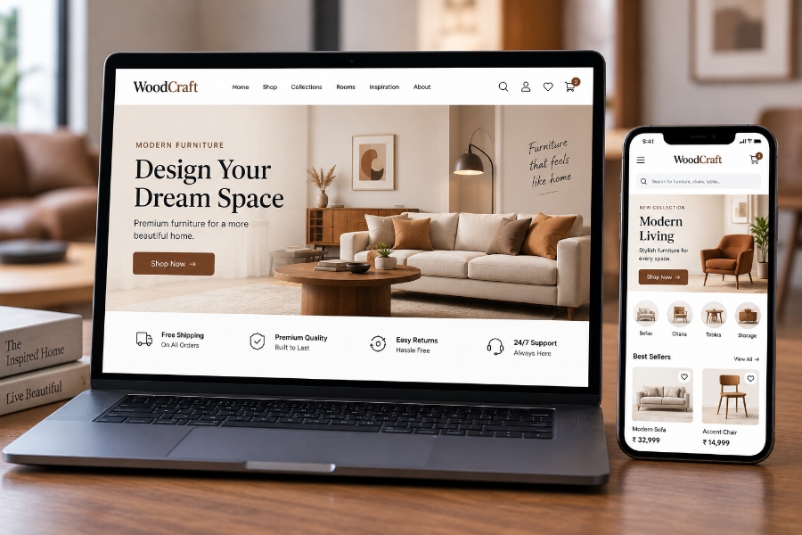 Furniture store web design and development
