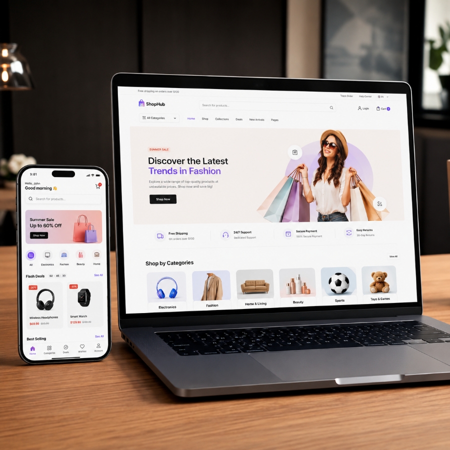 Custom eCommerce solutions for online stores marketplaces and connected commerce operations