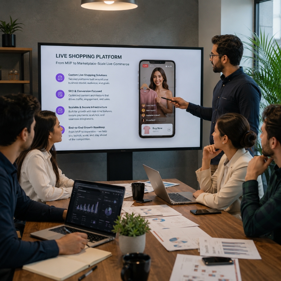 Custom live shopping app development services and technology stack