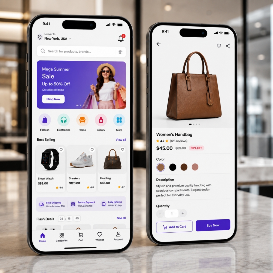 eCommerce app development services for mobile shopping apps