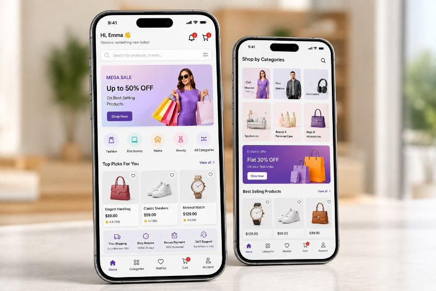 Customer app features for eCommerce app development services