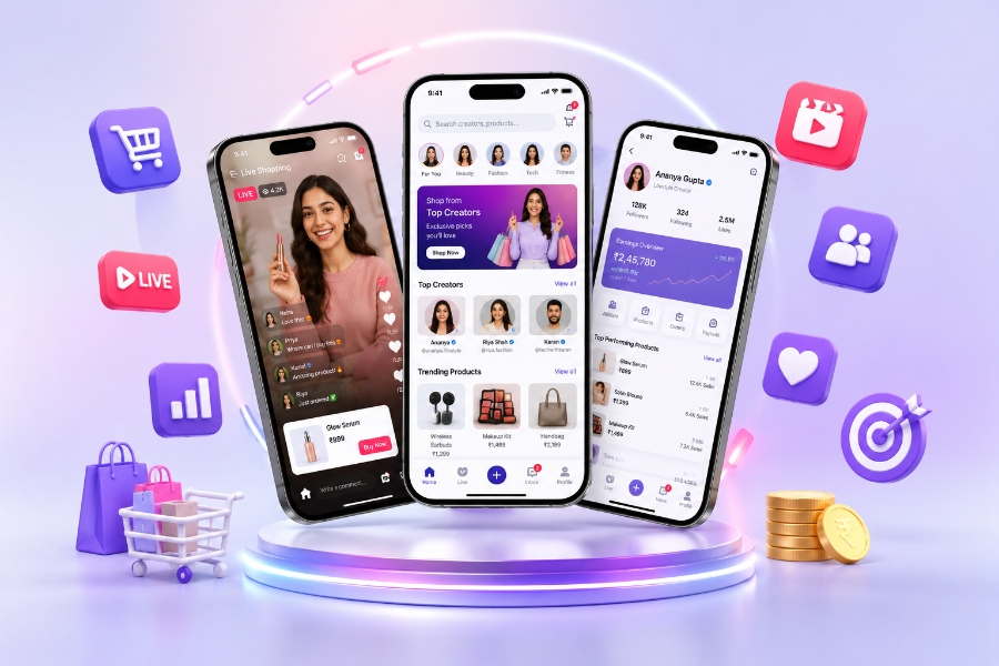 Social selling app development for creator commerce and live shopping