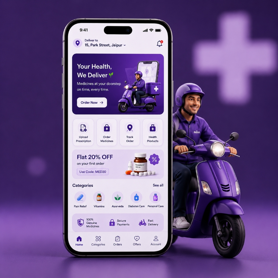 Hire medicine delivery app developer