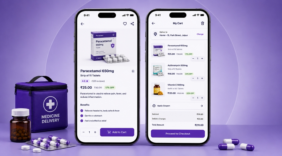 Custom medicine delivery app development
