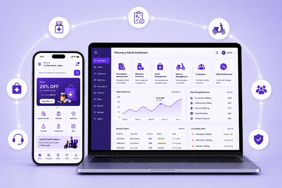Pharmacy features in medicine delivery app development