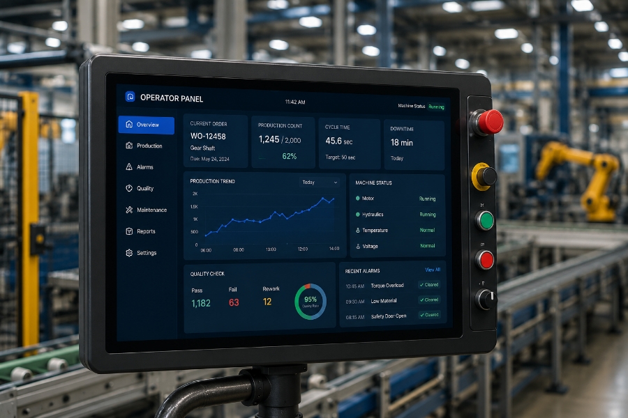 Manufacturing operator panel features
