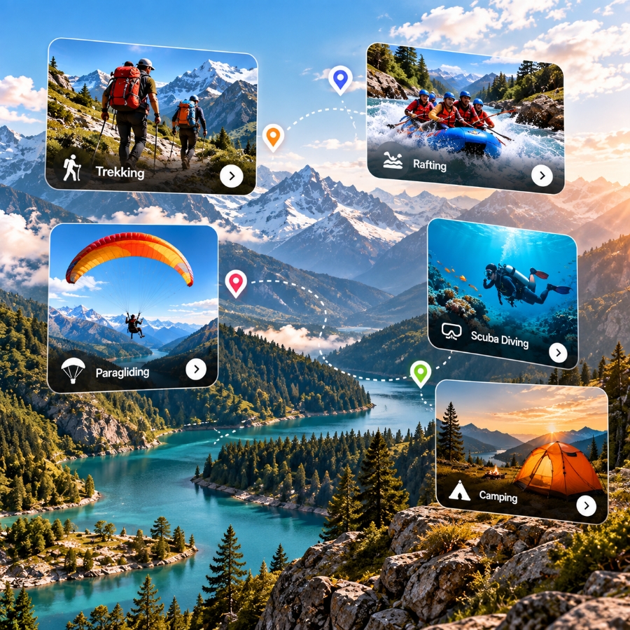 Digital travel planning and adventure booking experiences
