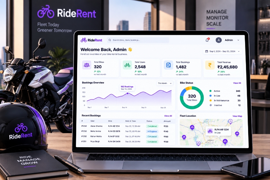Admin Management Dashboard for bike rental platforms