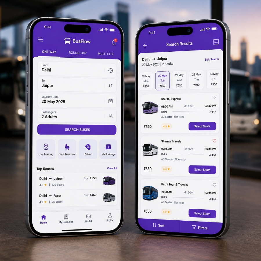 Trusted bus booking app development company for online bus reservation software and fleet management
