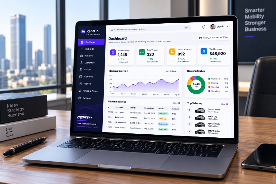 admin car rental app