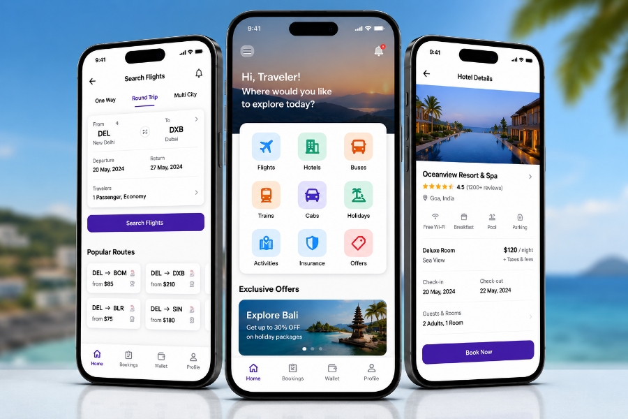 Customer app features for travel booking apps