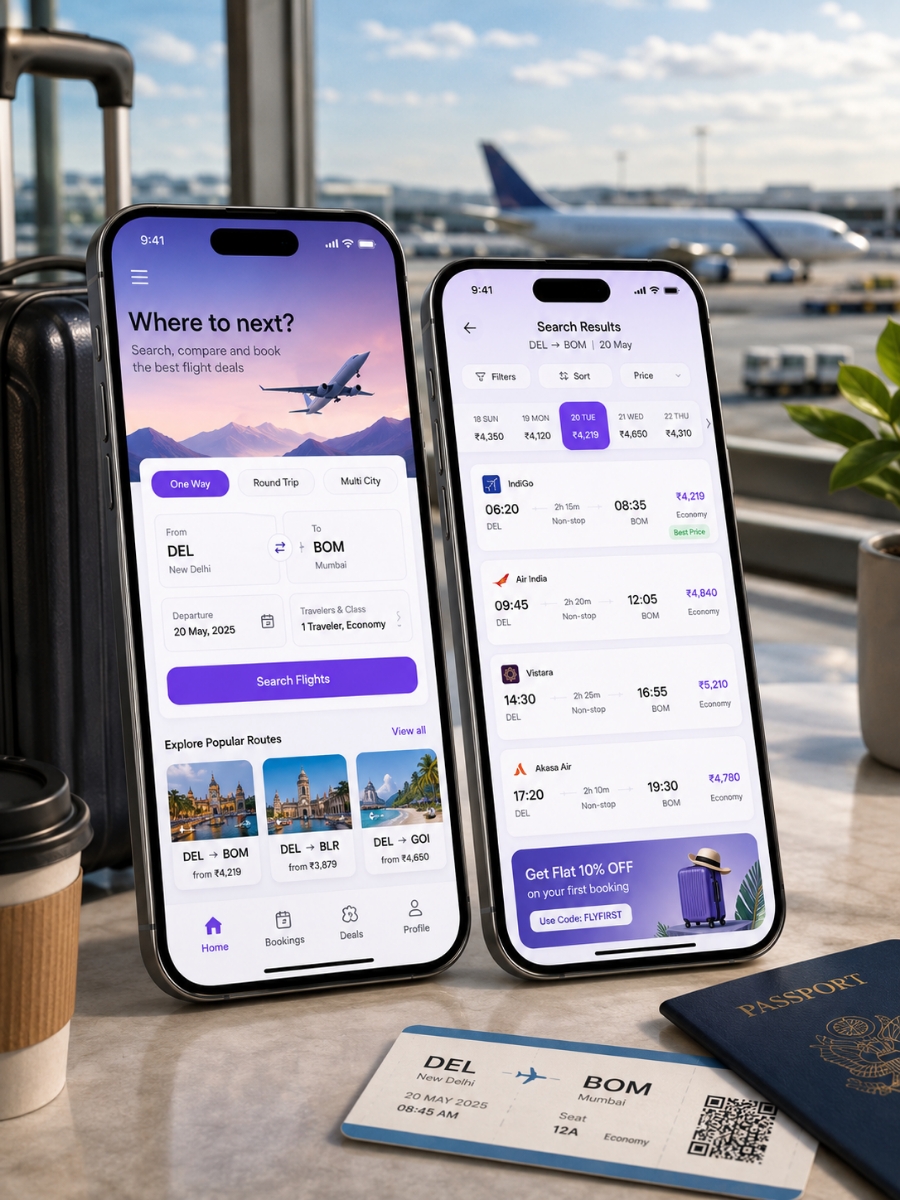 Airline app development services for flight reservation software and booking engines