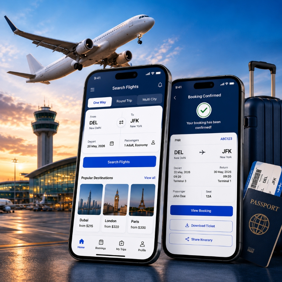 Flight booking app development company building airline booking apps and OTA platforms