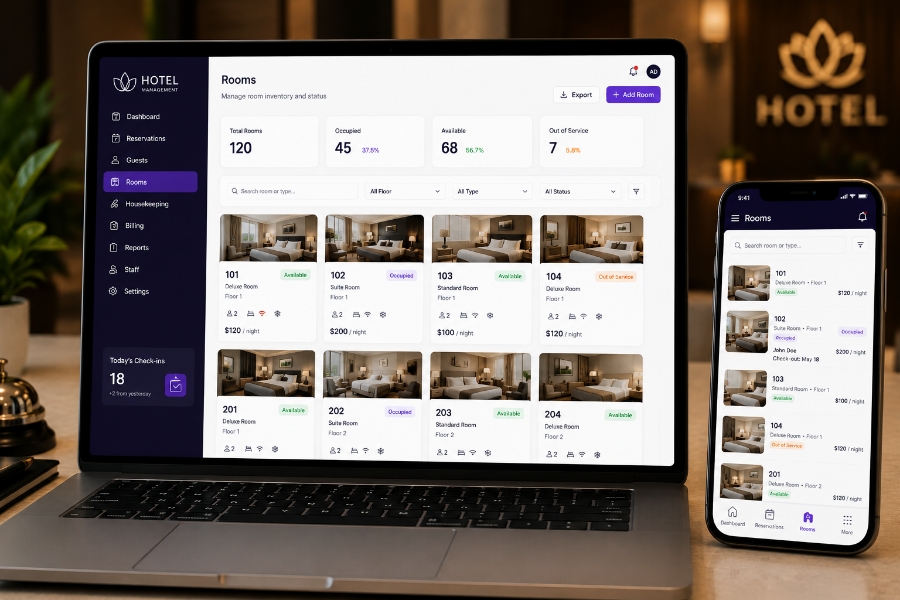 Smart hotel management software development call to action