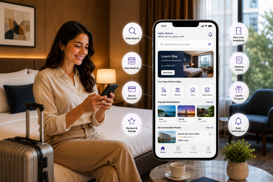 Guest features in hotel management software