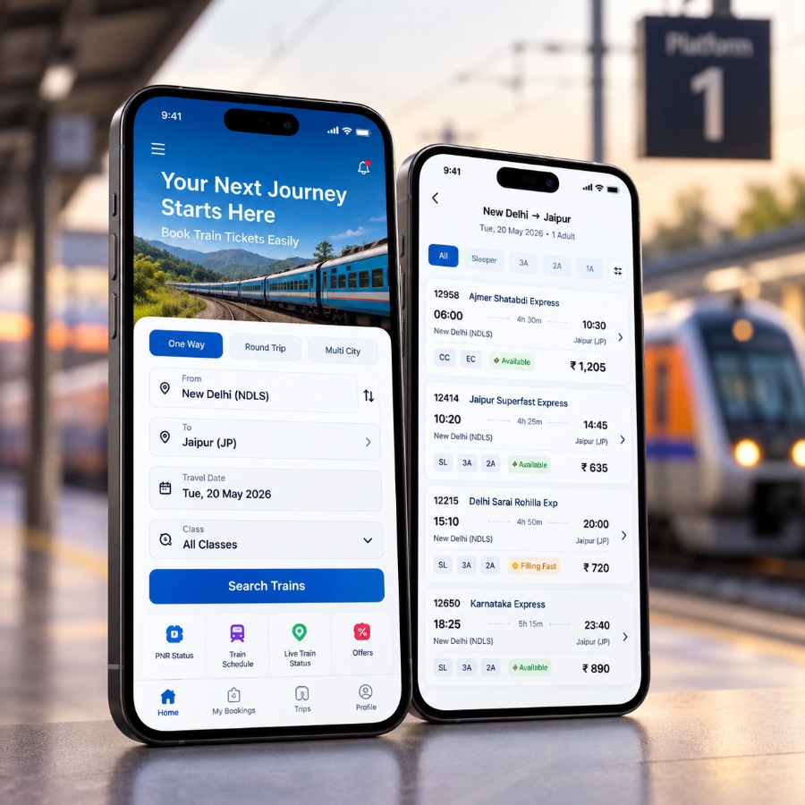 Train ticket booking app development