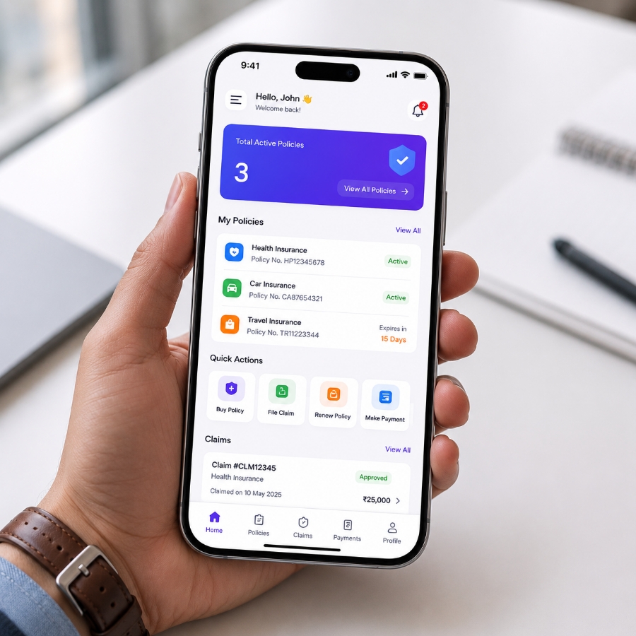 Customer insurance app development features