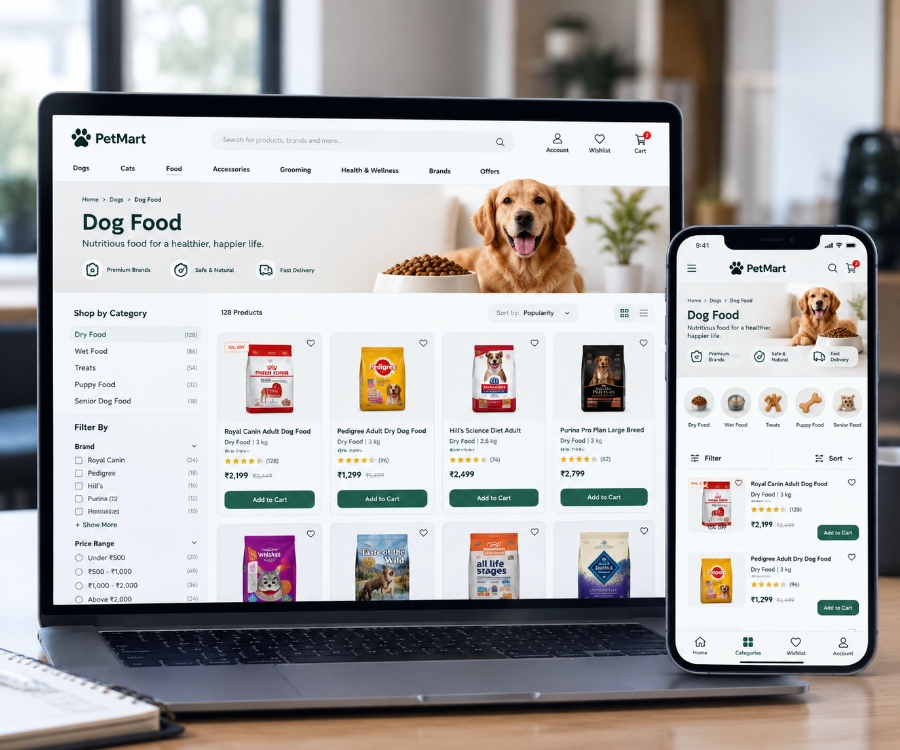 Online pet store ecommerce development