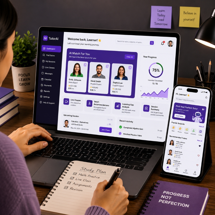 AI tutor app development for smart tutor recommendation