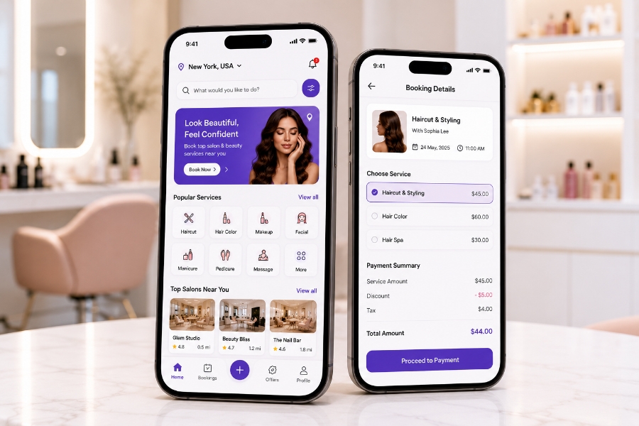 Customer features for beauty salon booking app development