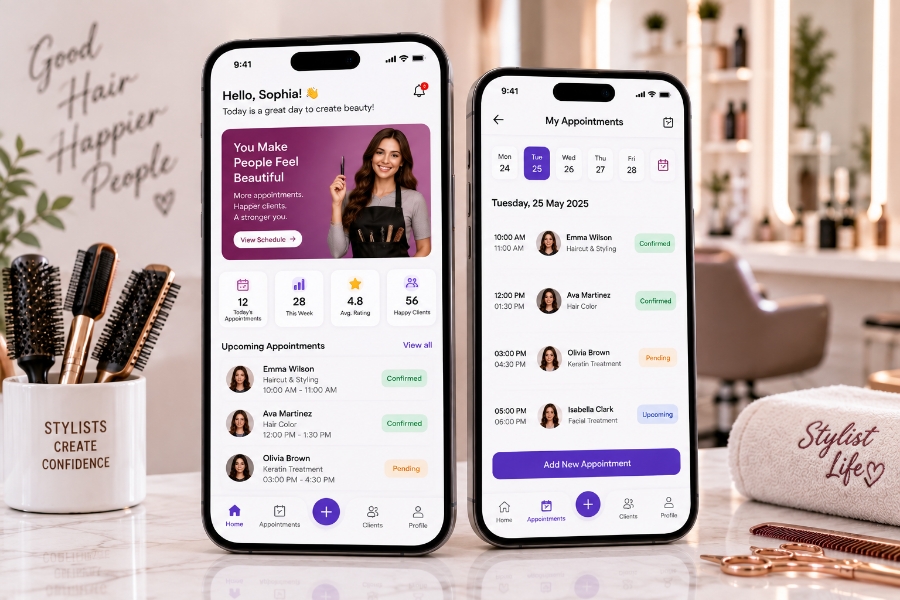 Stylist app features for on demand beauty app development