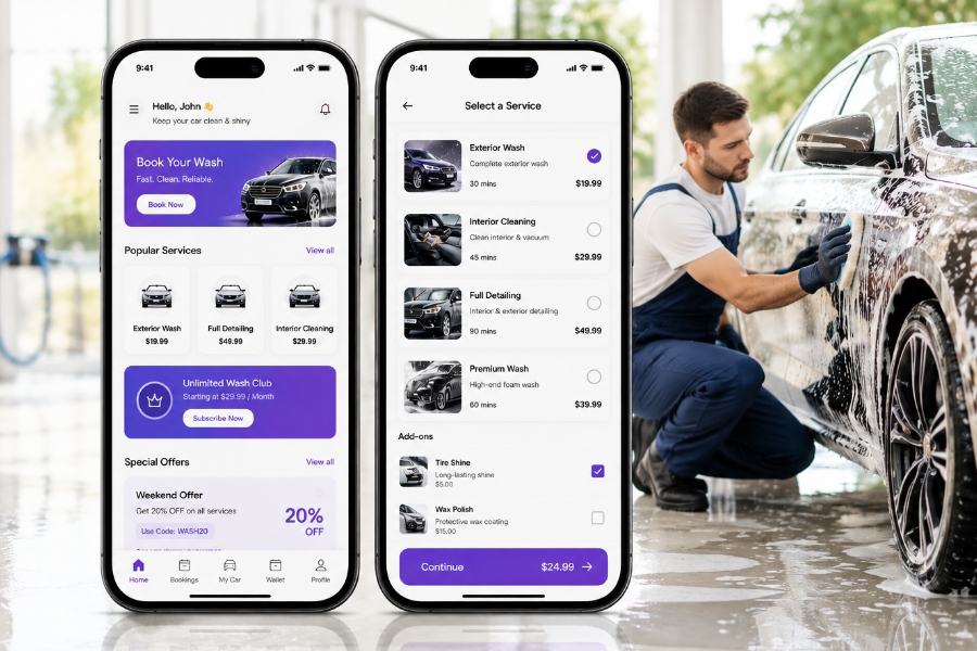 Custom car wash app development roadmap for SEO marketing and launch