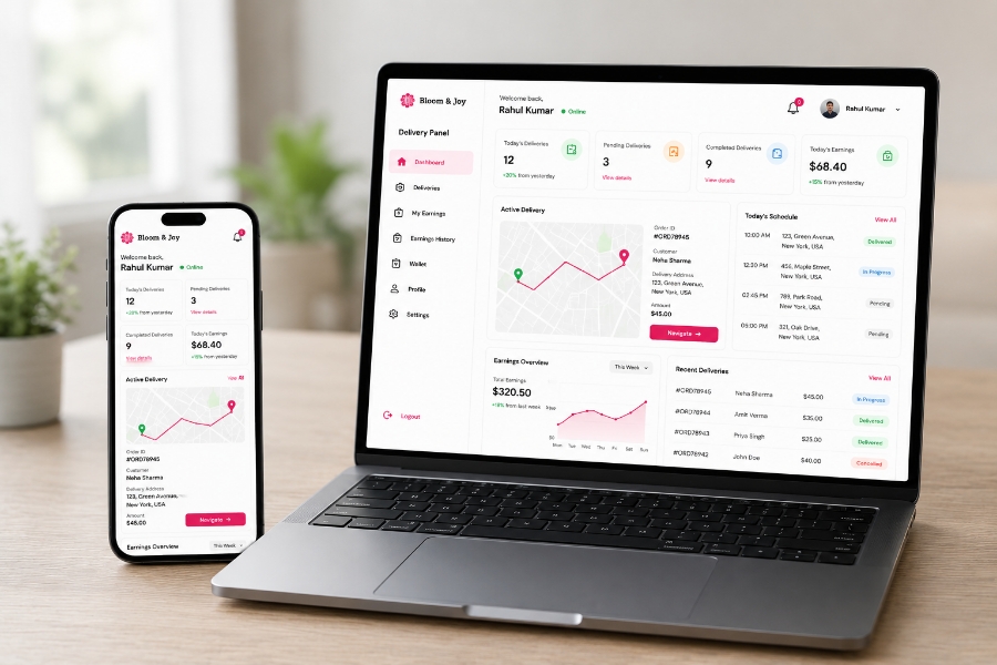 Delivery partner app for flower cake and gift delivery