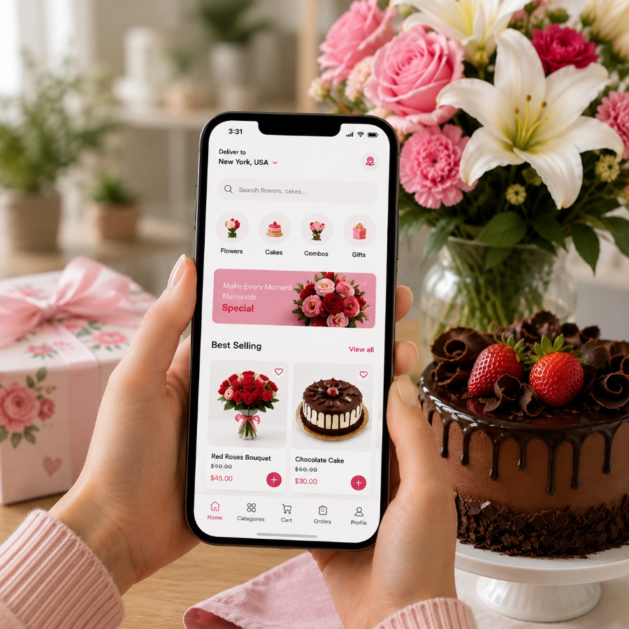 Flower and cake delivery app development company