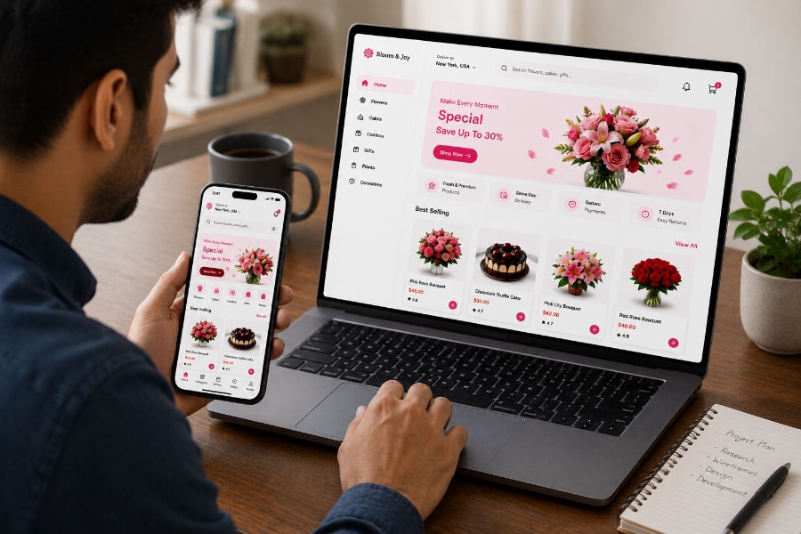 Customer app features for flower and cake delivery app development
