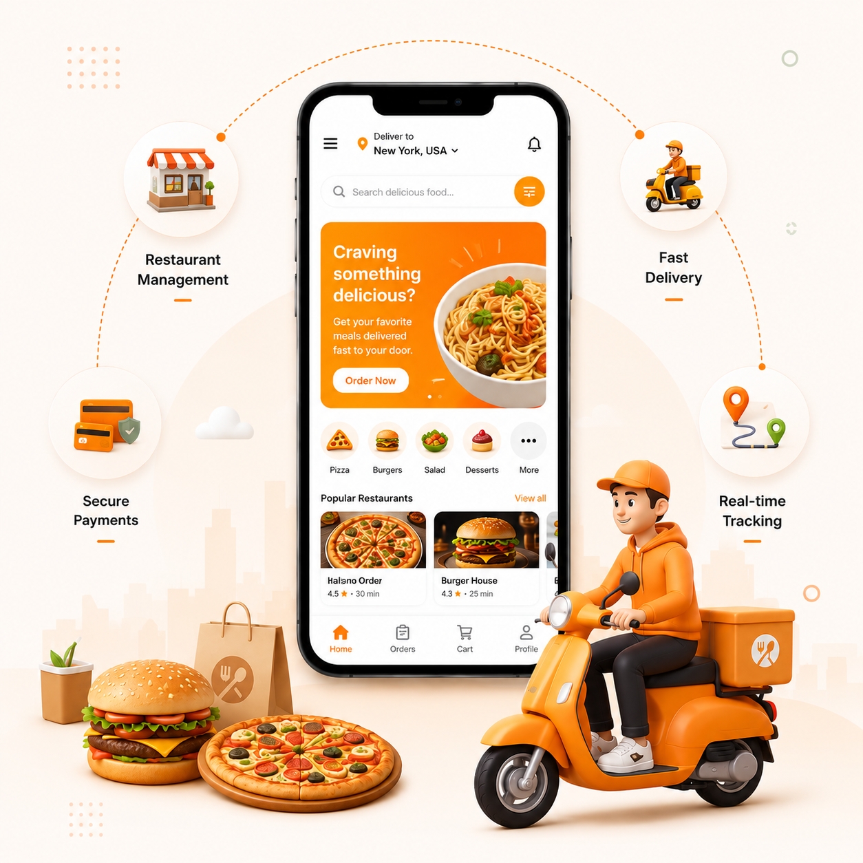 Food delivery app development for restaurant and delivery businesses