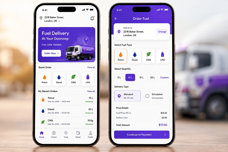 Customer features for fuel delivery app development