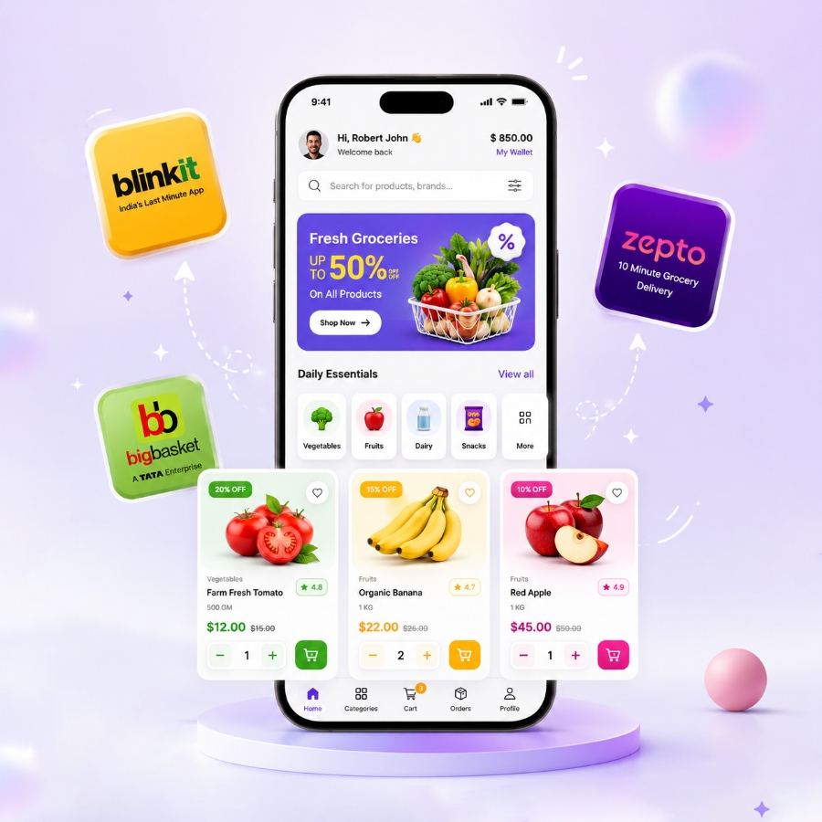 Grocery delivery app like Blinkit, Zepto and BigBasket