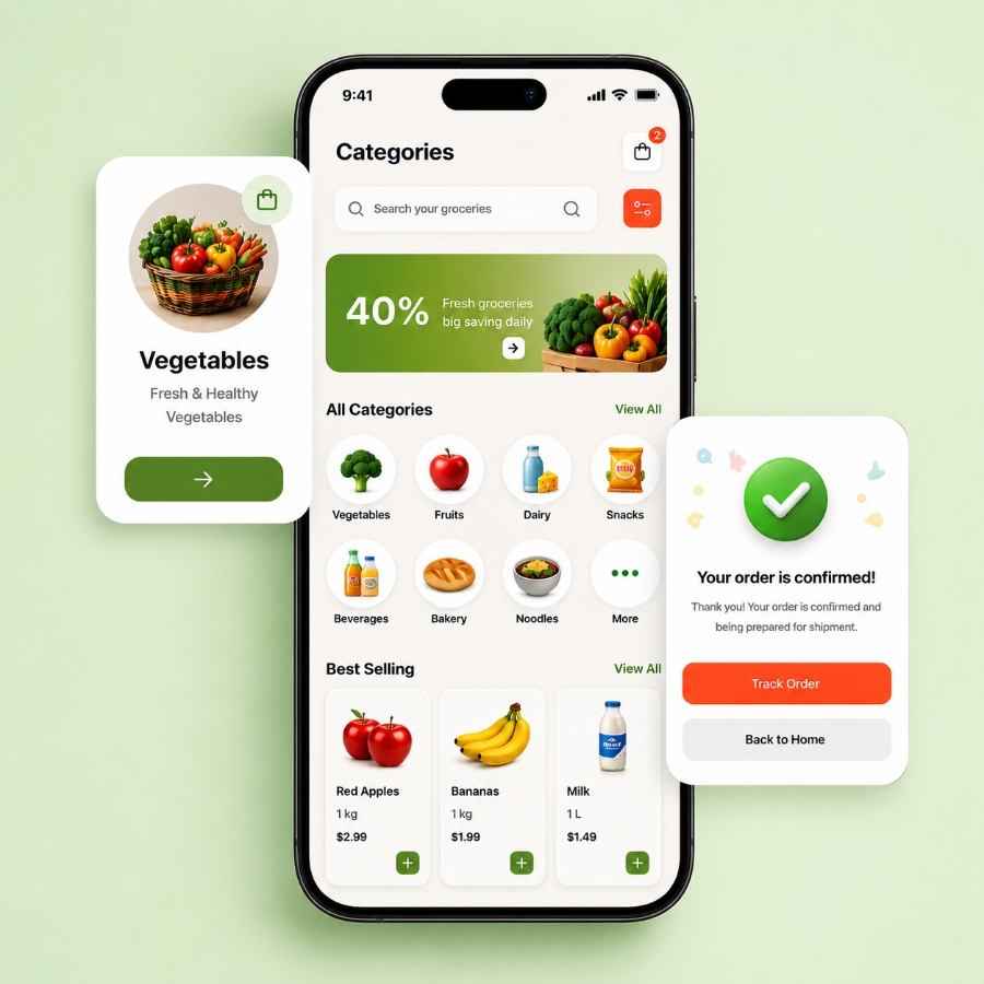 Grocery marketplace app development solutions