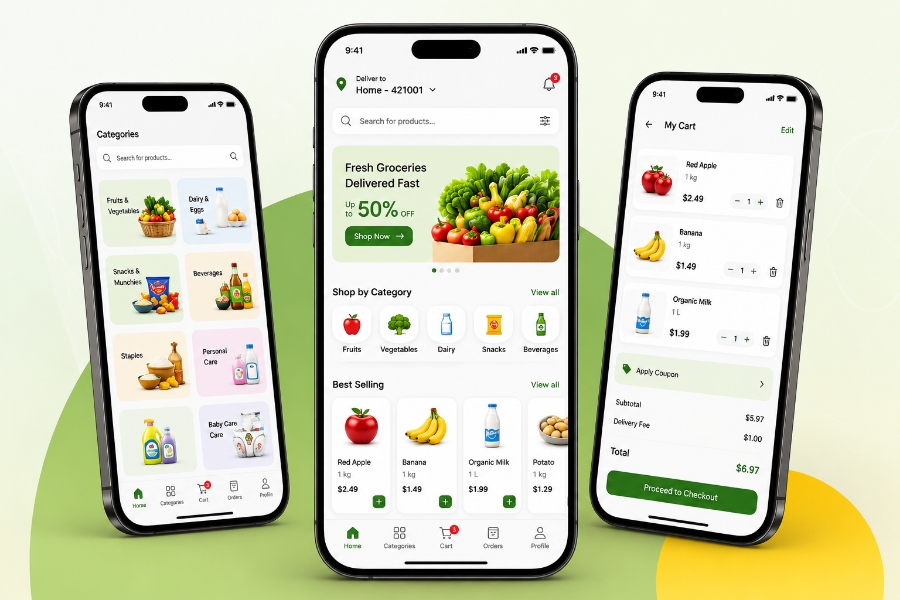 Grocery customer app features