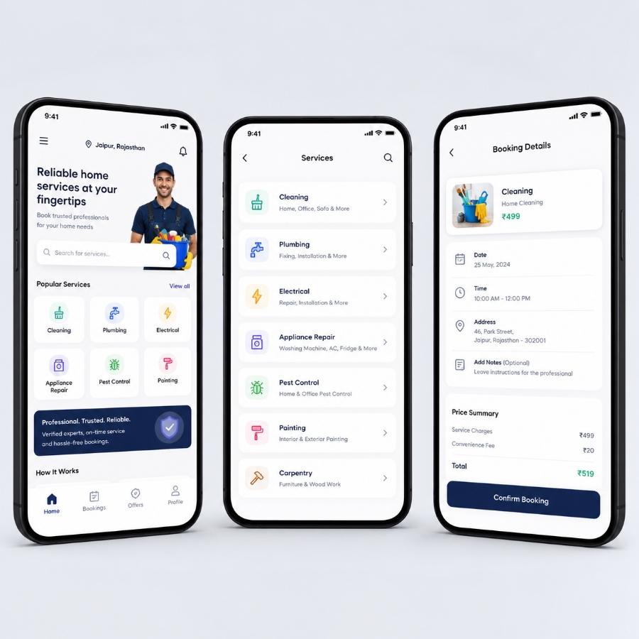 Home service app development company for on-demand booking apps