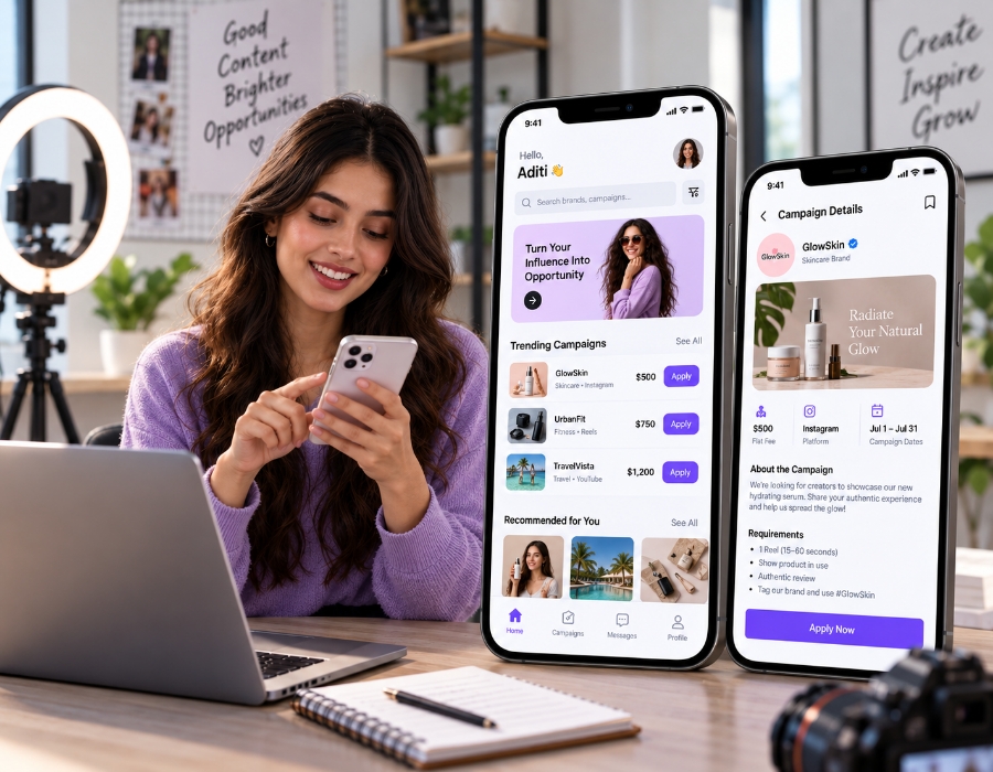 Creator panel features for influencer marketing app development