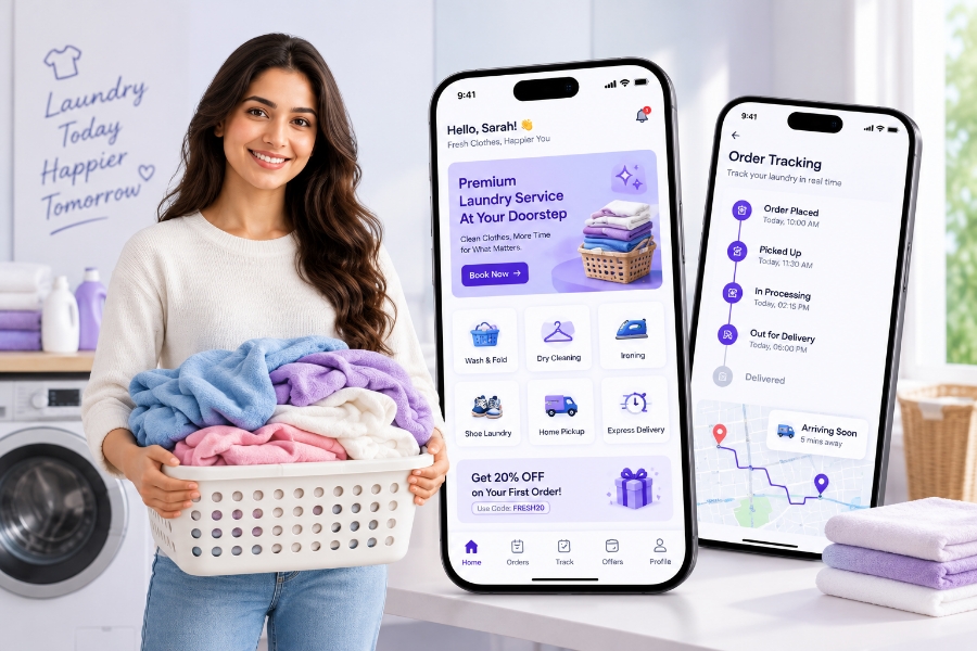 Customer app features for laundry pickup and delivery app development