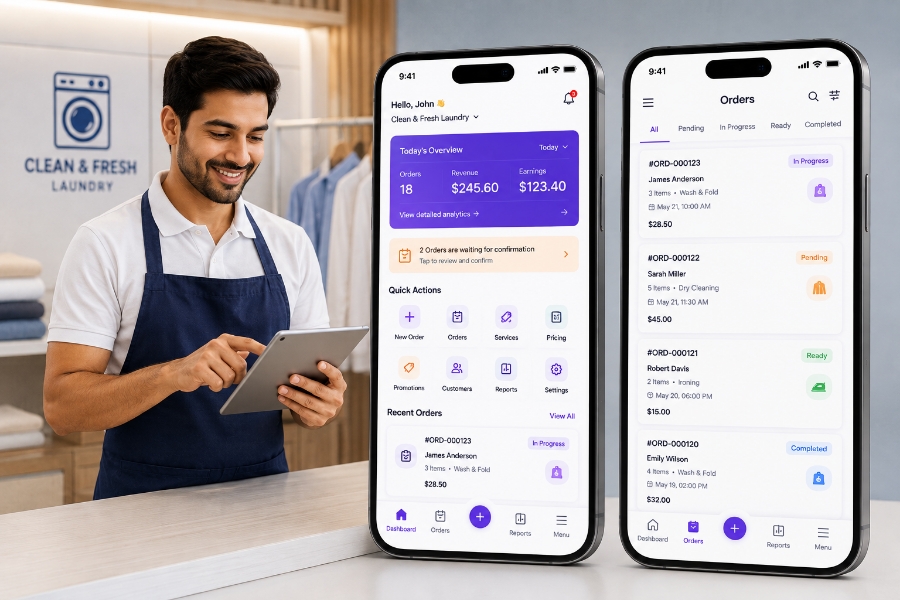 Store panel features for laundry management app development