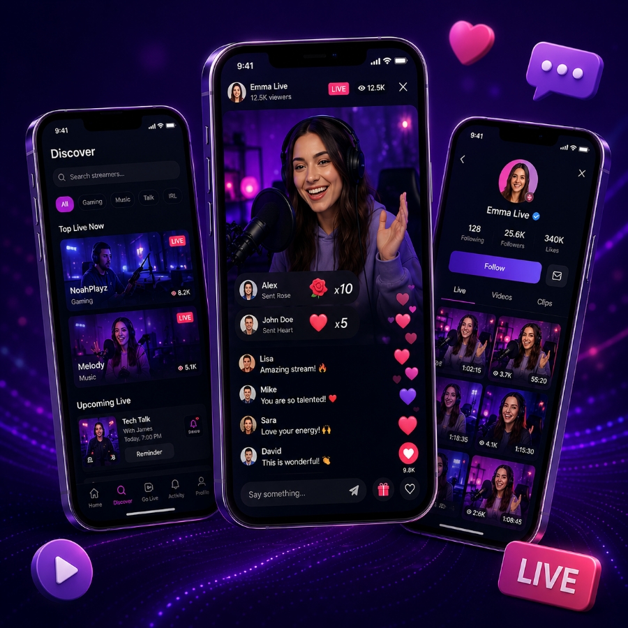 Live streaming app development for OTT and video platforms