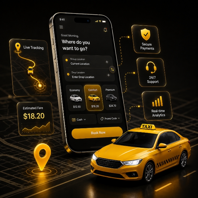 Taxi dispatch dashboard and real-time tracking interface