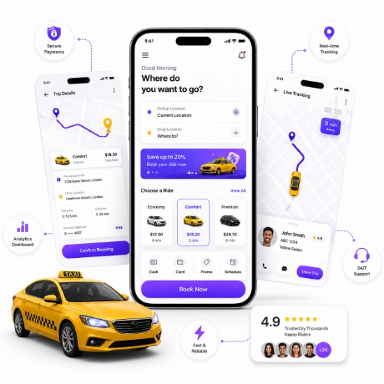 Taxi dispatch dashboard and real-time tracking interface
