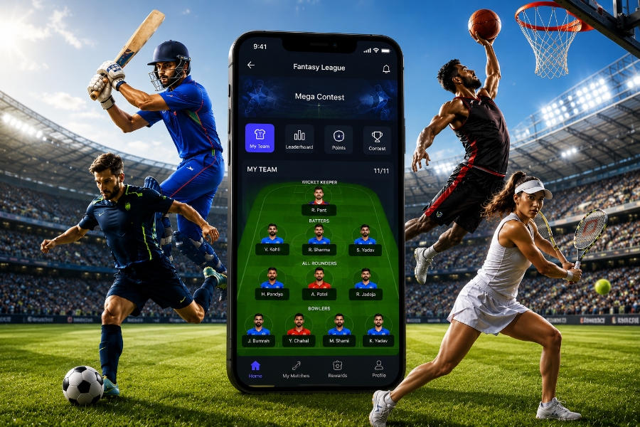 Fantasy sports app development services with live scoring and contests