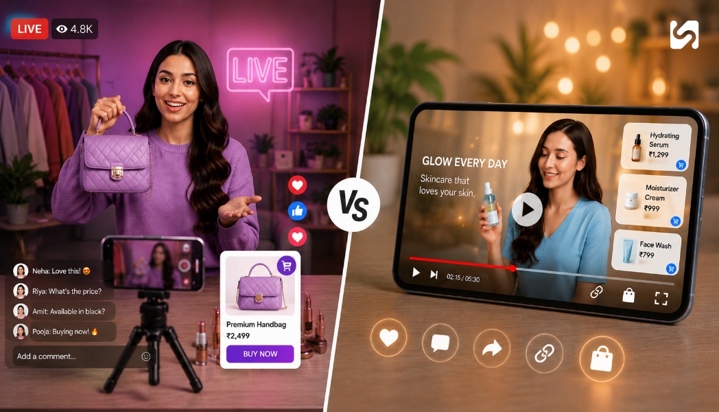 Live Commerce Vs Shoppable Videos- Comparison Guide 2026
